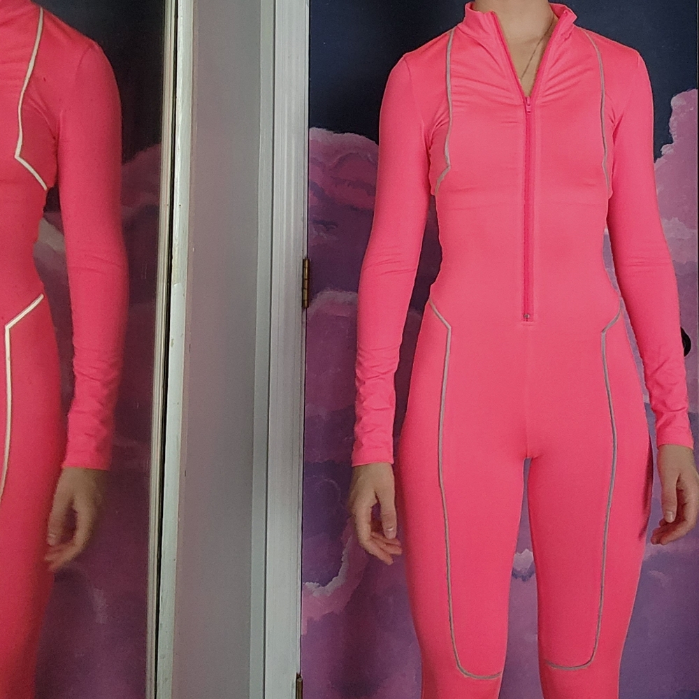 Bright pink jumpsuit